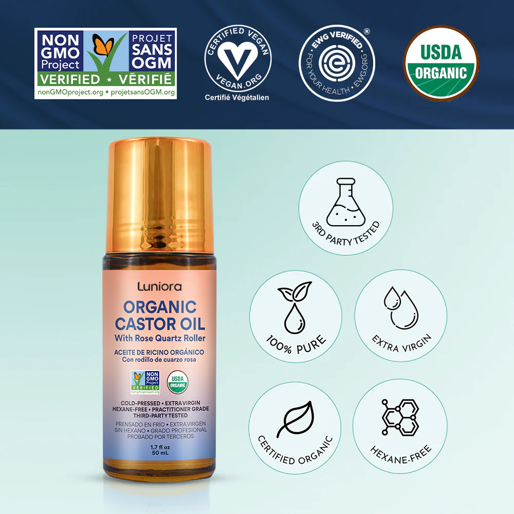 Castor Oil Rose Quartz Roll-On
